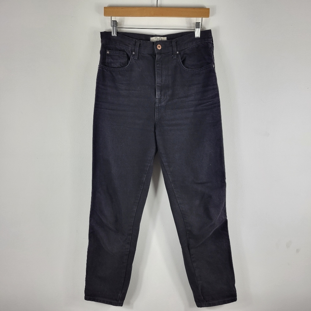 Free People We The Free Cotton High Waist Straight Tapered Ankle Mom Jeans
